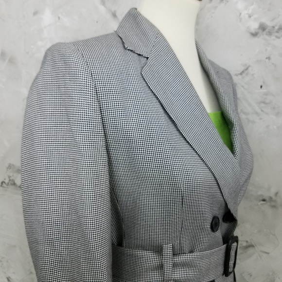 LE SUIT GREY (Black & White) Safari Jacket Blazer - Picture 7 of 9